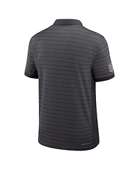 Nike Men's Gray Dallas Cowboys Sideline Victory Stripe Performance Polo Shirt
