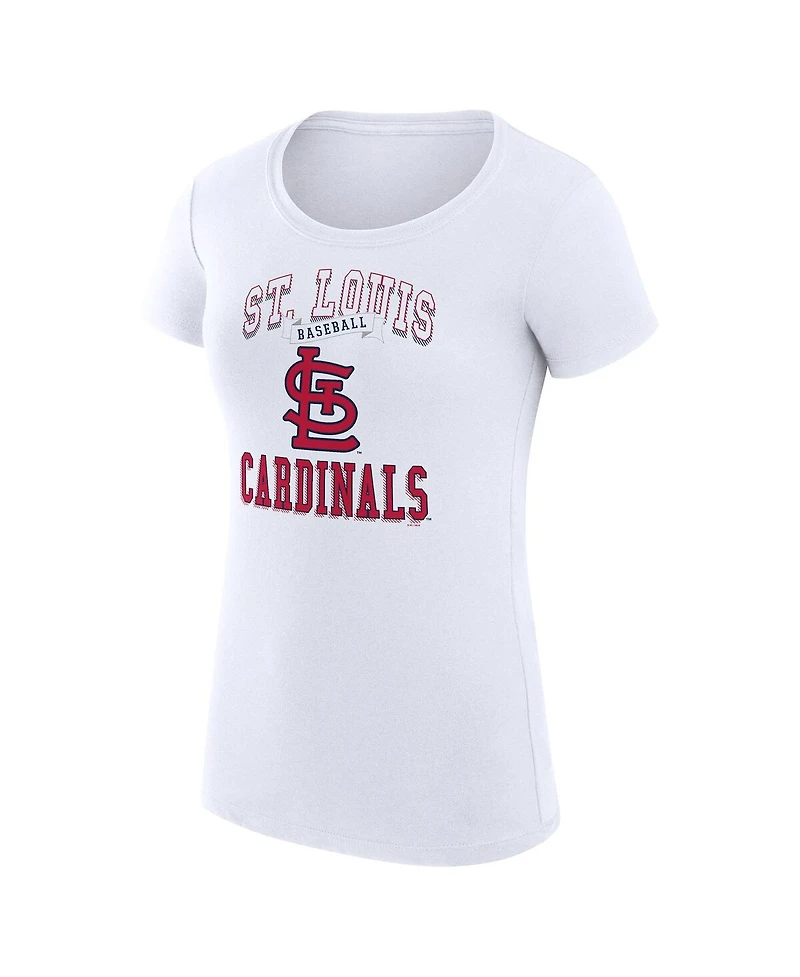 G-iii 4Her by Carl Banks Women's White St. Louis Cardinals Team Logo Graphic Fitted T-Shirt