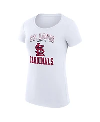 G-iii 4Her by Carl Banks Women's White St. Louis Cardinals Team Logo Graphic Fitted T-Shirt
