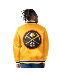 Starter Men's Yellow/Navy Denver Nuggets Reversible Satin Full-Snap Varsity Jacket