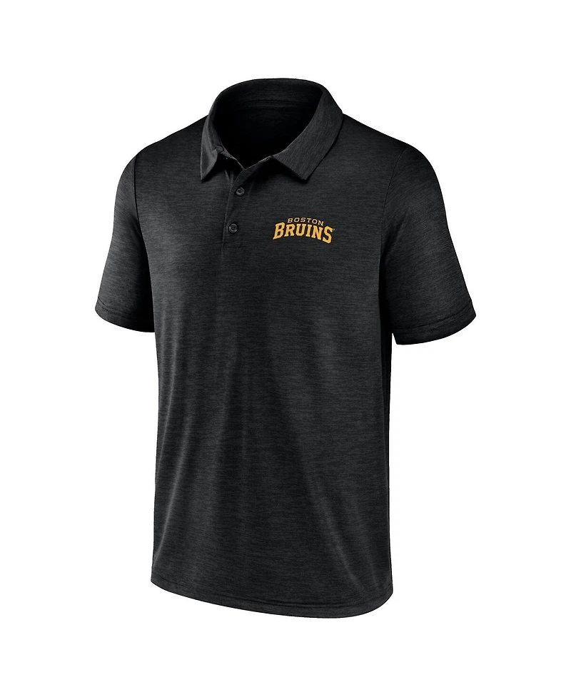 Logo Athletic Men's Black Boston Bruins Unstoppable Polo Shirt