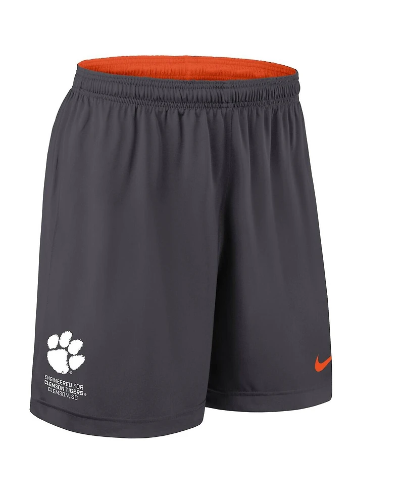 Nike Men's Orange/Charcoal Clemson Tigers 2025 Sideline Reversible Performance Shorts