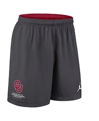 Jordan Men's Crimson/Charcoal Oklahoma Sooners 2025 Sideline Reversible Performance Shorts