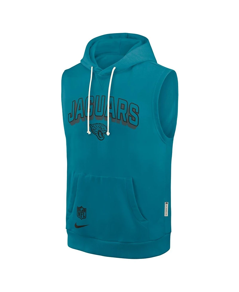 Nike Men's Teal Jacksonville Jaguars Sideline Performance Sleeveless Pullover Hoodie