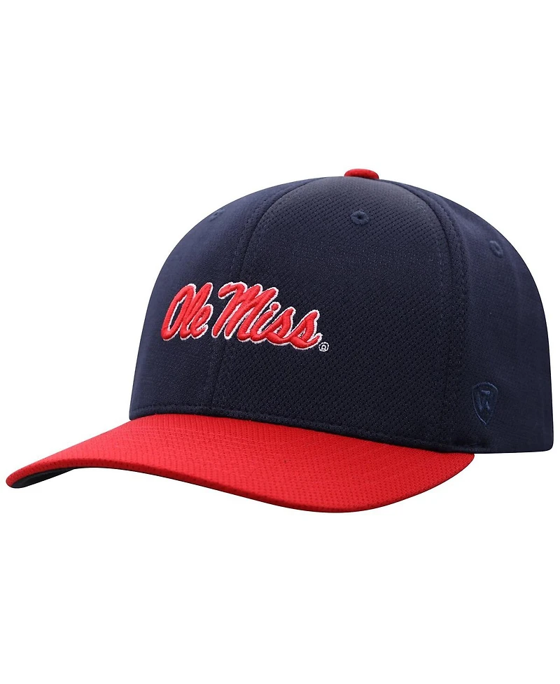 Top of the World Men's Navy/Red Ole Miss Rebels Reflex Two-Tone Flex Hat