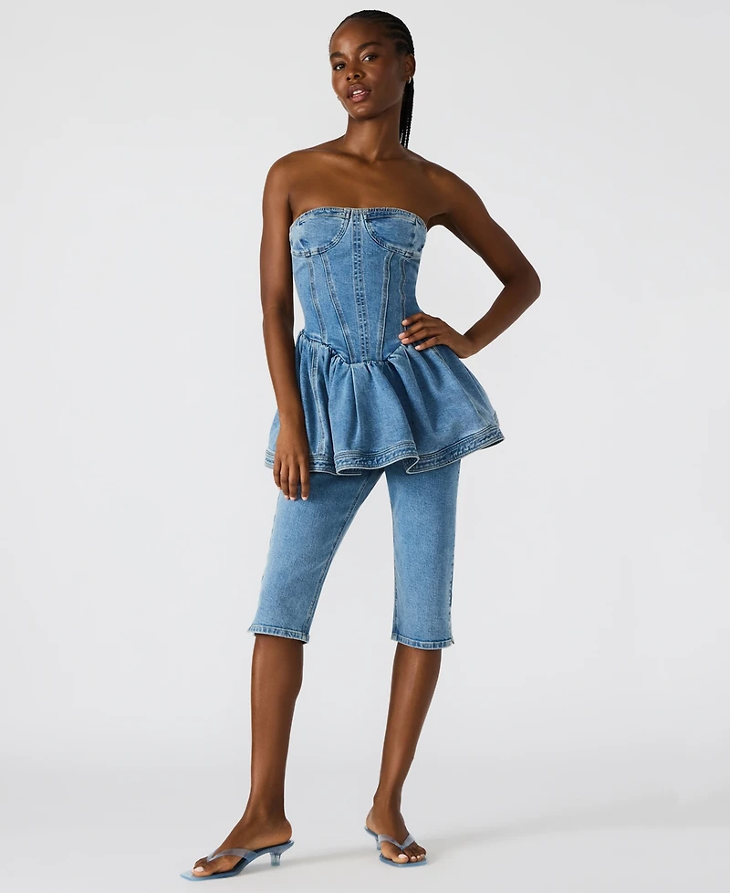 Steve Madden Women's Knee-Length Denim Capri Pants