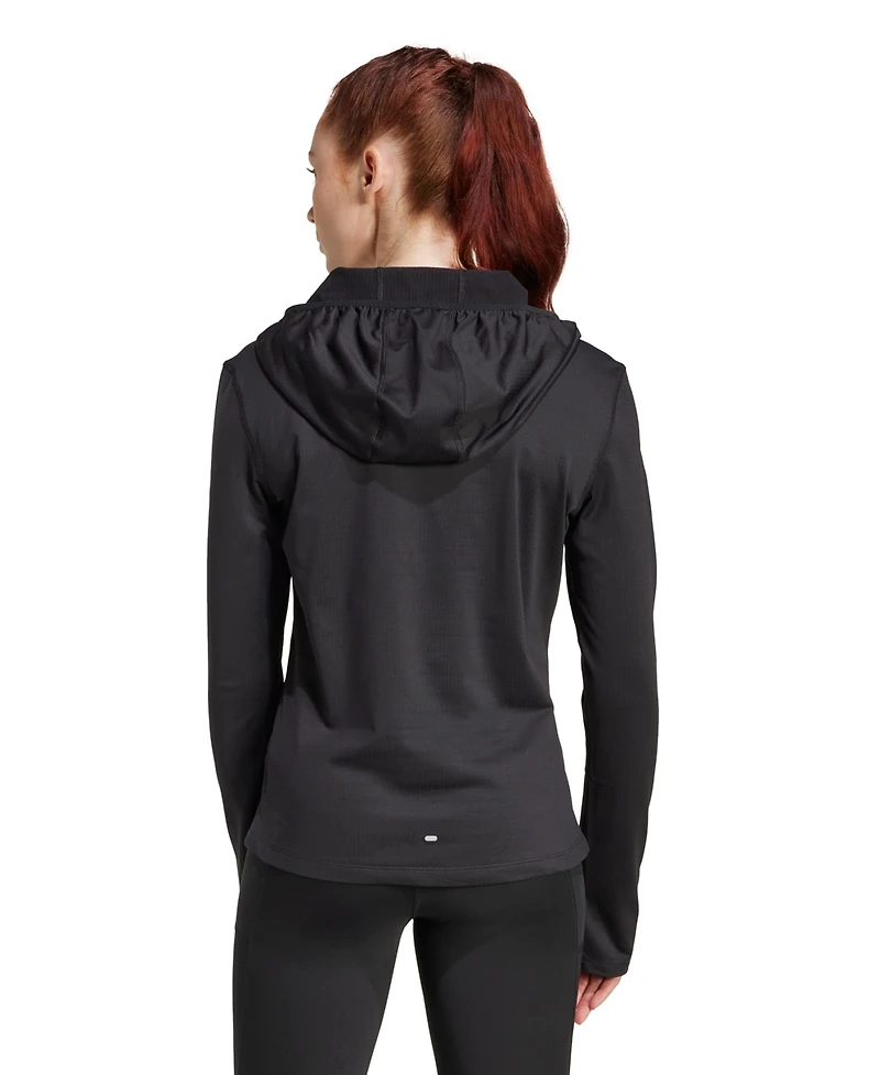 adidas Women's Own The Run Winterized Half-Zip Running Hoodie Sweatshirt