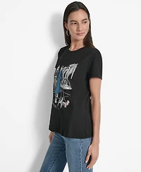 Dkny Women's Met Museum Conversational Crewneck T-Shirt