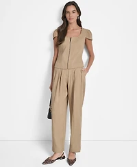 Dkny Women's Weathered Twill Square-Neck Top
