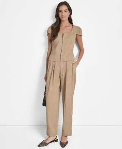 Dkny Weathered Twill Square Neck Top Weathered Twill Pants