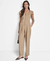 Dkny Weathered Twill Square Neck Top Weathered Twill Pants
