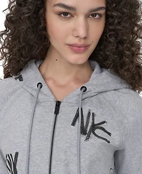 Dkny Sport Women's Graffiti Logo Full-Zip Hoodie