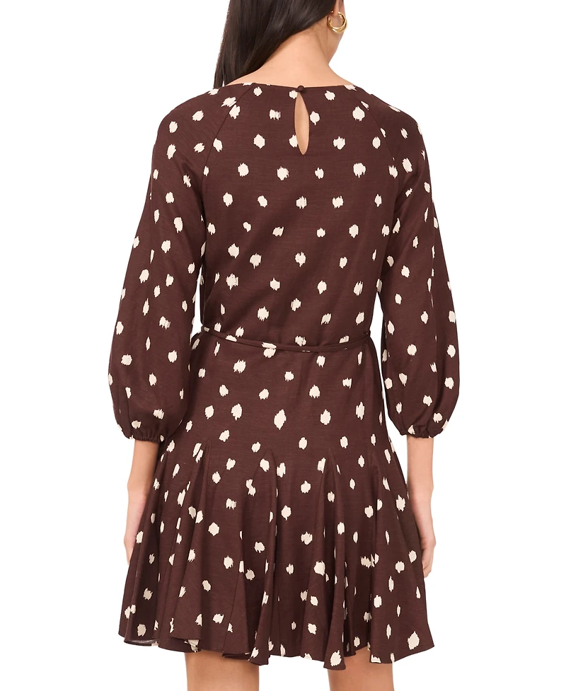 1.state Women's 3/4-Sleeve Dot Mini Dress