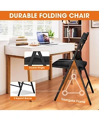 4-Pack Padded Folding Chair Set with Cushioned Seat & Backrest for Home, Office, Dining, or Events