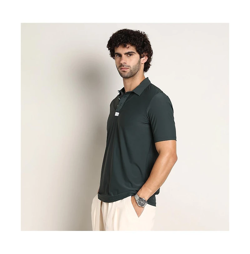 Campus Sutra Men's Seamless Solid Polo T-Shirt