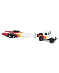 1/64 1980 Toyota Land Cruiser Open Car Trailer Custom Johnny Lightning