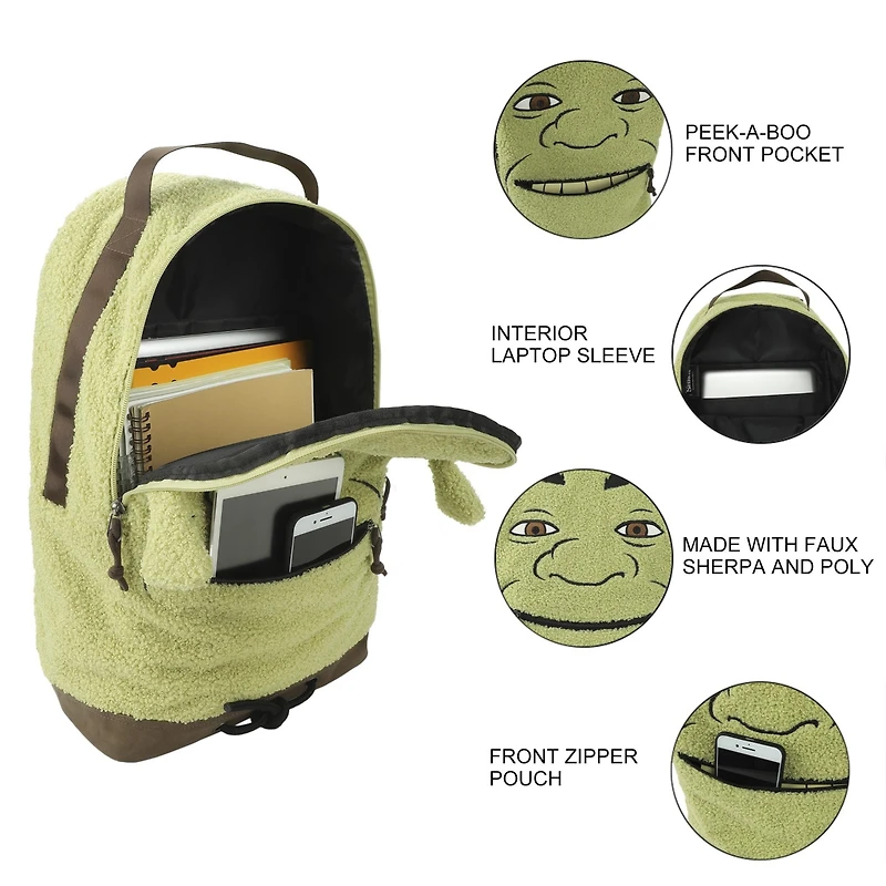 Shrek Character 17.5” Green Backpack