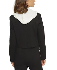 Central Park West Women's Cropped Fitted Dickey Jacket