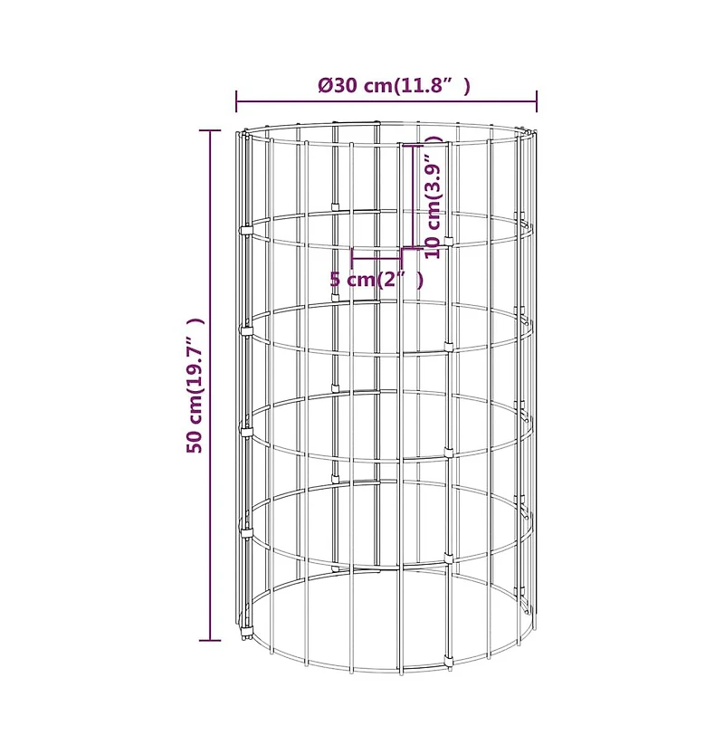 Circular Gabion Raised Beds 3 pcs Galvanized Steel 11.8"x19.7"