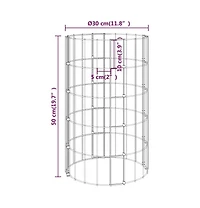 Circular Gabion Raised Beds 3 pcs Galvanized Steel 11.8"x19.7"