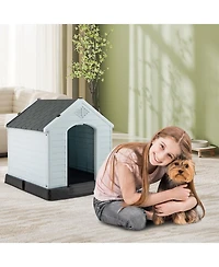 Dog House for Small Dogs Waterproof Plastic with Elevated Floor