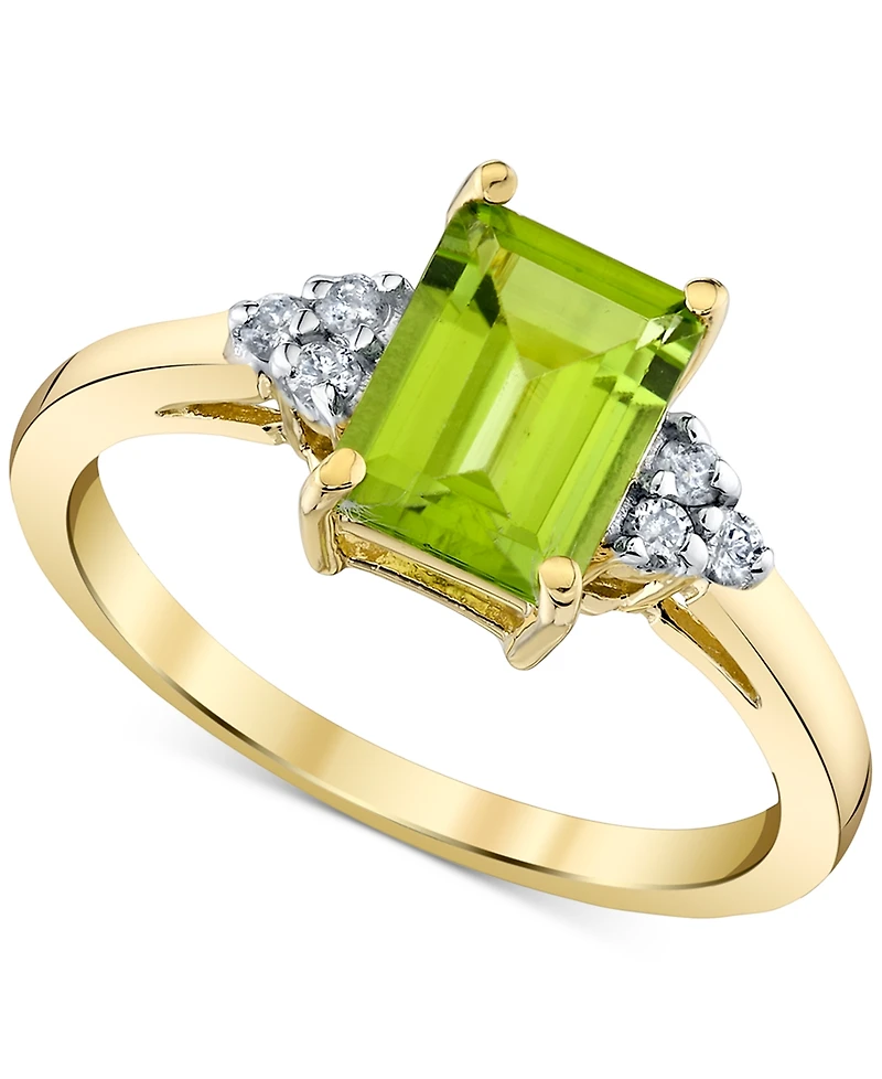 Macy's Peridot (1-3/4 ct. t.w.) & Diamond (1/8 ct. t.w.) Ring in 14k Yellow Gold