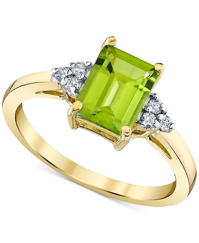 Macy's Peridot (1-3/4 ct. t.w.) & Diamond (1/8 ct. t.w.) Ring in 14k Yellow Gold