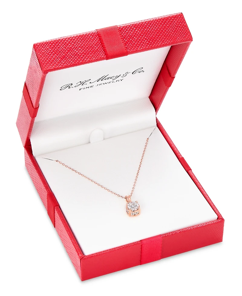 TruMiracle Diamond 18" Pendant Necklace (1/2 ct. t.w.) 14k White, Yellow, or Rose Gold