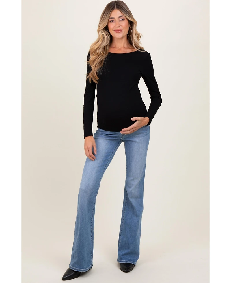 Pinkblush Maternity Light Blue Vintage Wash Flare Jeans