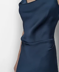 Dkny Women's Satin Cowlneck Sleeveless Slip Dress