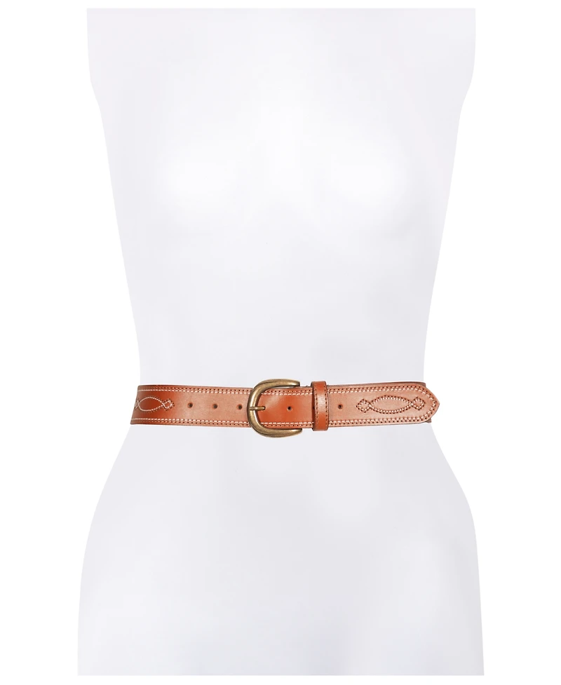 Frye Women's Two-Tone Stitch Belt