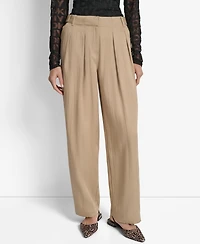Dkny Women's Weathered Twill High-Rise Pants
