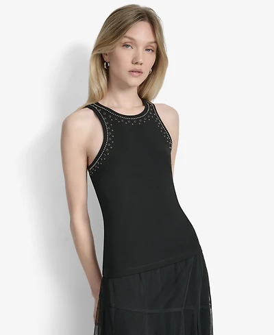 Dkny Women's Embellished Ponte Tank Top