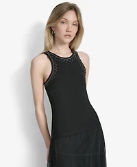 Dkny Women's Embellished Ponte Tank Top