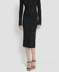 Dkny Women's Zebra Knit Sweater Midi Skirt