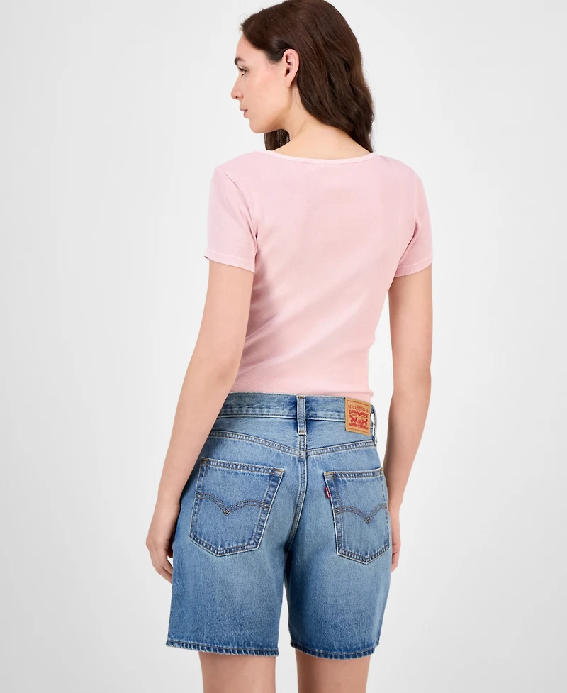 Levi's Women's Cotton Rib-Knit Square-Neck Tee
