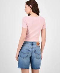 Levi's Women's Cotton Rib-Knit Square-Neck Tee