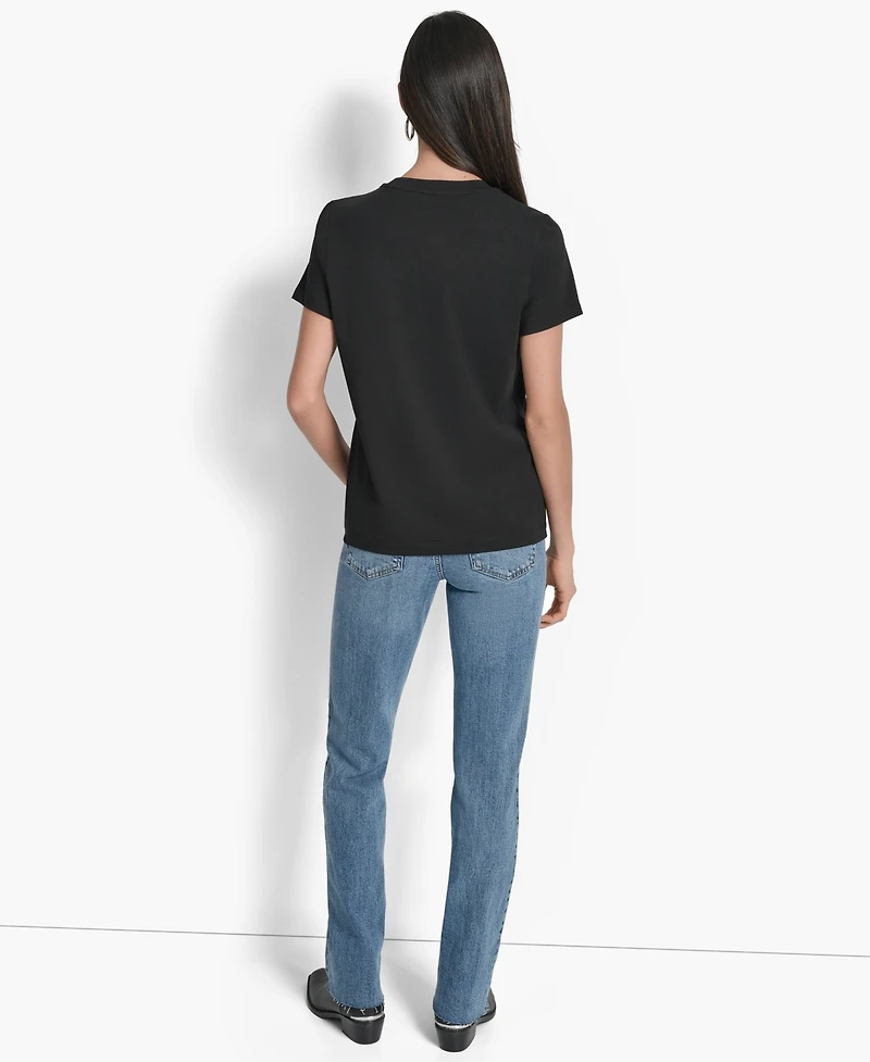 Dkny Women's Skyscraper Logo Crewneck T-Shirt