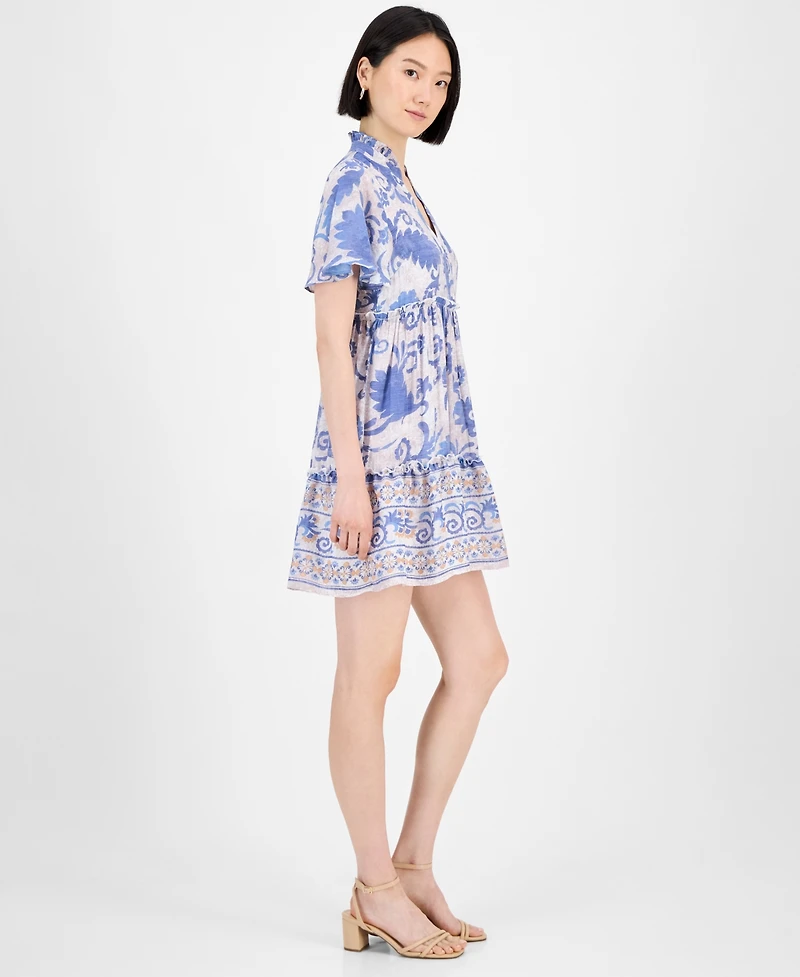 Sandra Darren Women's Printed Short-Sleeve Shift Dress