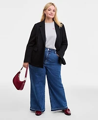 On 34th Trendy Plus Longline Ponte-Knit Blazer, Created for Macy's
