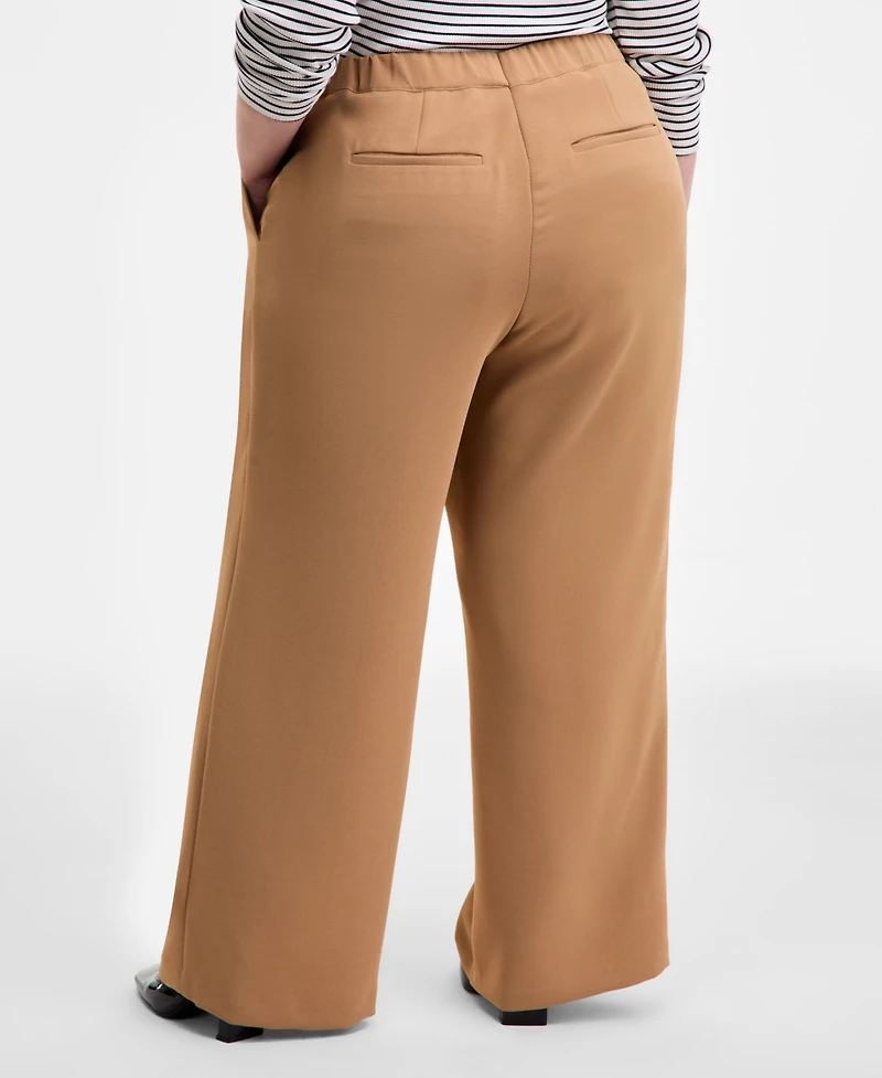 On 34th Trendy Plus Pleat-Front Wide-Leg Pants, Macy's Exclusive