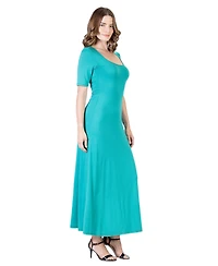 24seven Comfort Apparel Petite Casual Maxi Dress