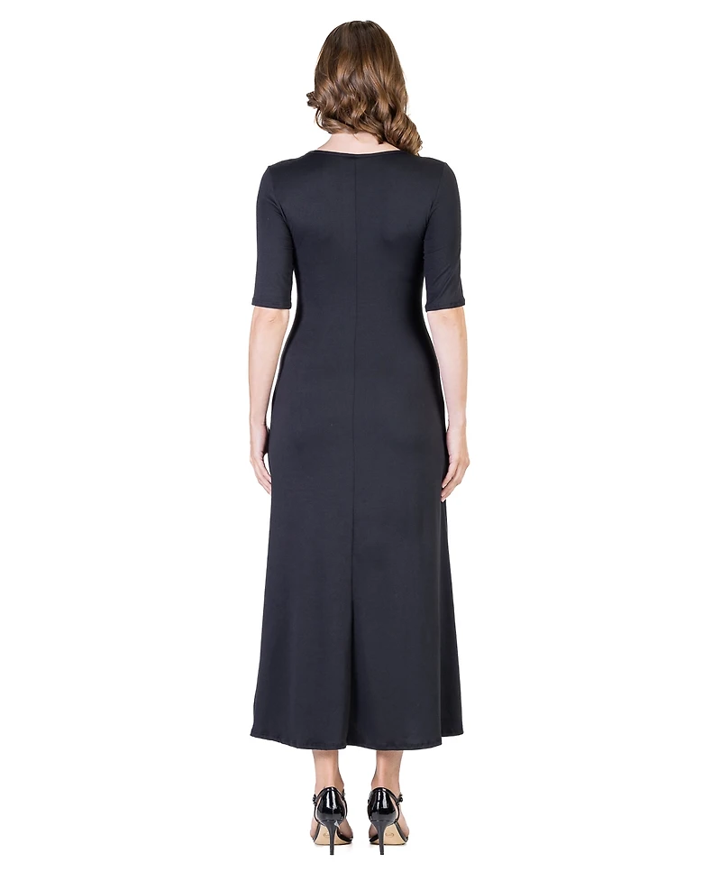 24seven Comfort Apparel Petite Casual Maxi Dress