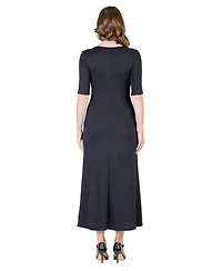 24seven Comfort Apparel Petite Casual Maxi Dress