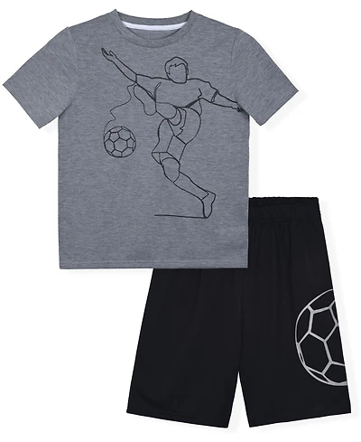 Max & Olivia Big Boys Soccer Shorts 2 Piece Pajama Set