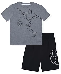 Max & Olivia Big Boys Soccer Shorts 2 Piece Pajama Set