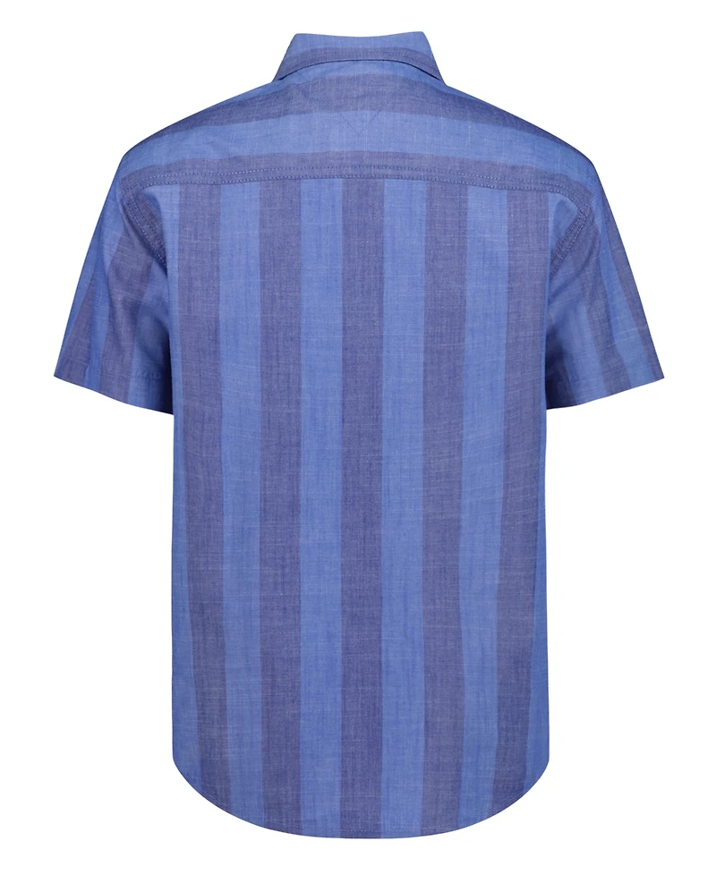 Tommy Hilfiger Big Boys Awning Stripe Short Sleeve Woven Shirt