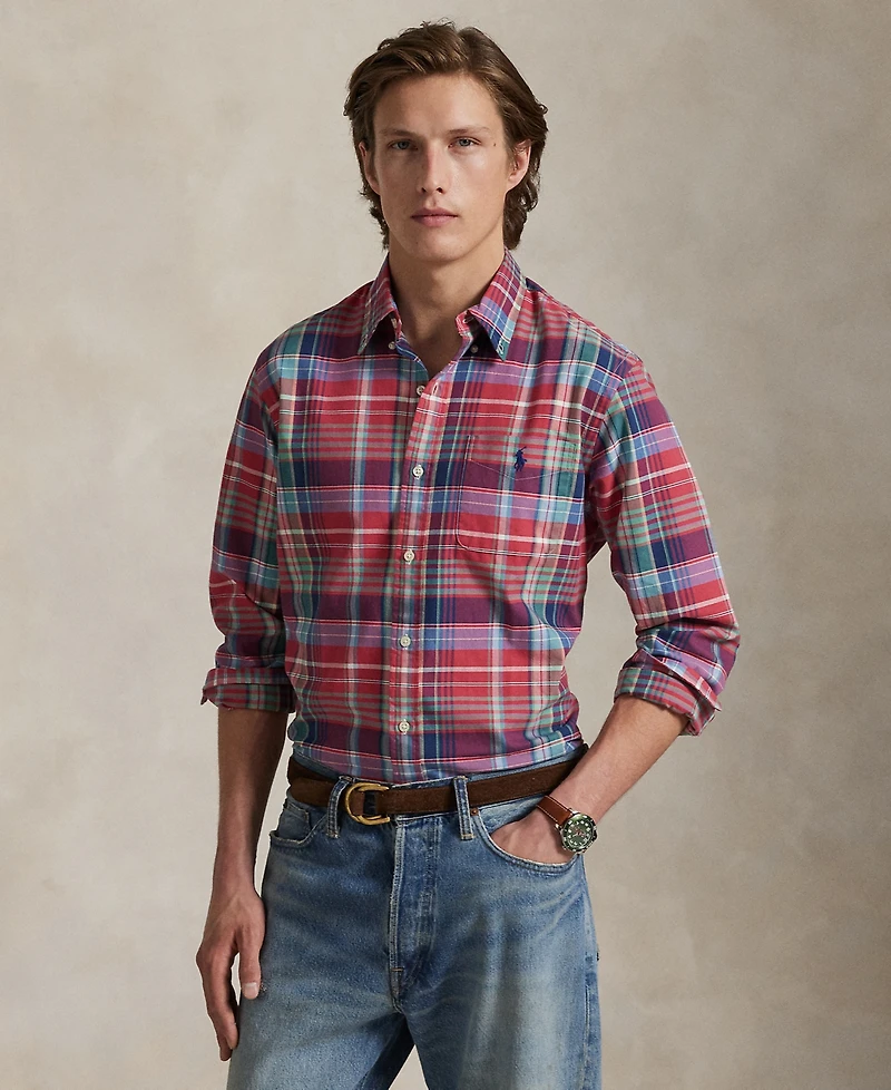 Polo Ralph Lauren Men's Classic-Fit Plaid Oxford Shirt