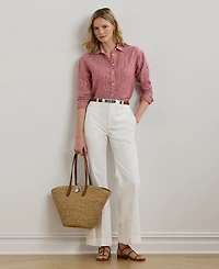 Lauren Ralph Petite Relaxed-Fit Striped Linen Shirt