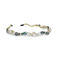 Wavy Oyster Pearl Headband - Ocean Blue